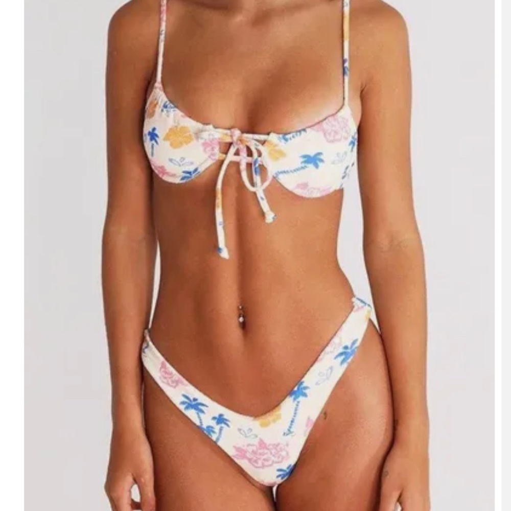 Aurelle Malia Terry Triangle Bikini Set NWT